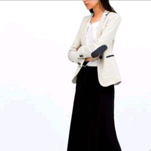 Zara light gray blazer, navy elbow patches, medium